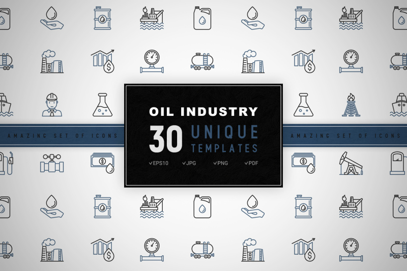 oil-industry-icons-set-concept