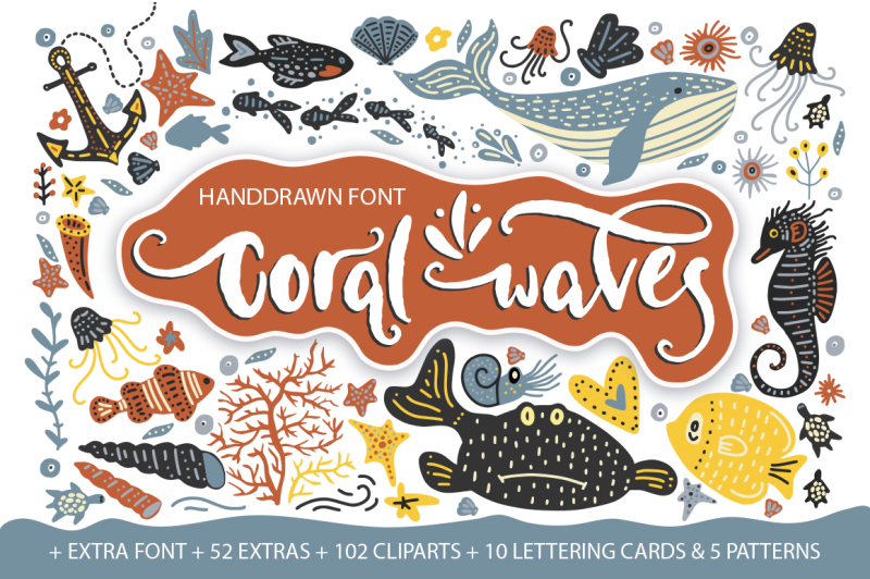coral-waves-font-and-clip-arts