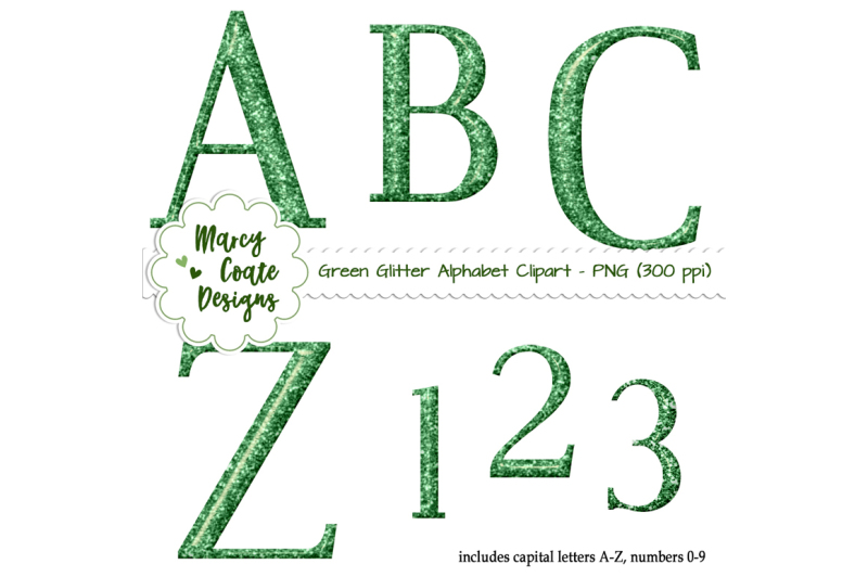 green-glitter-monograms