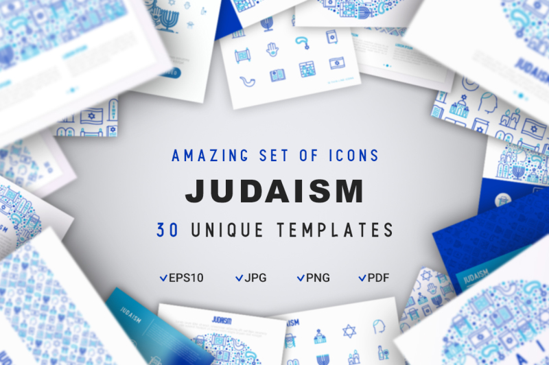 judaism-icons-set-concept