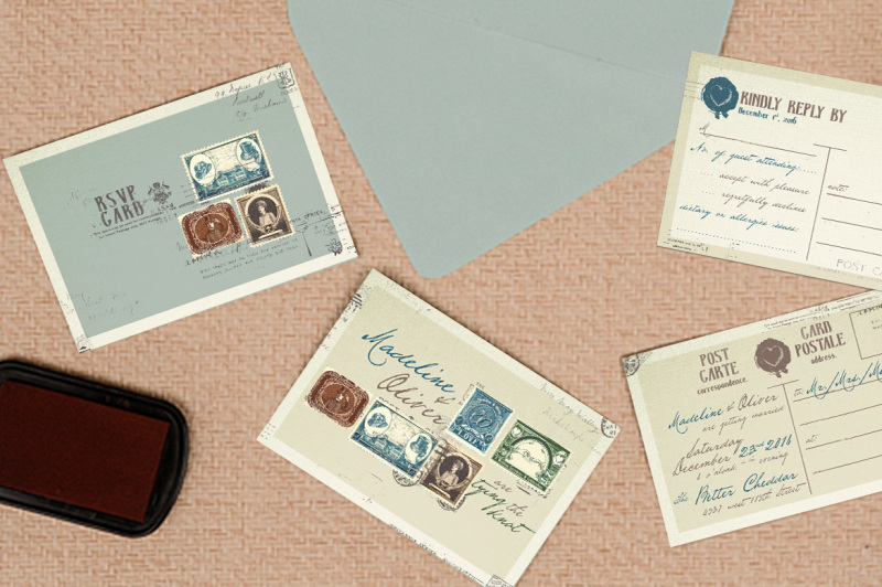 vintage-stamp-wedding-invitation
