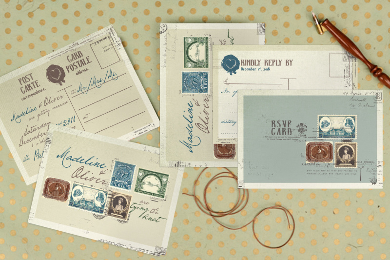 vintage-stamp-wedding-invitation