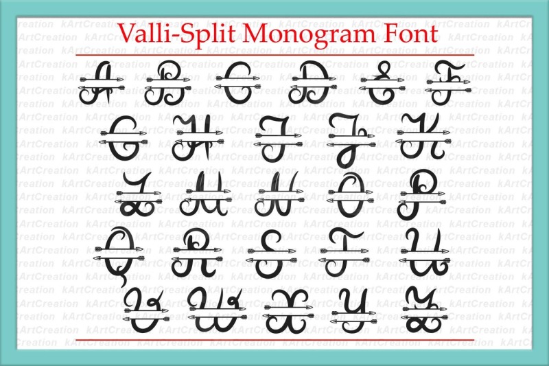valli-split-monogram-font-with-arrows-svg-dxf-cutting-files