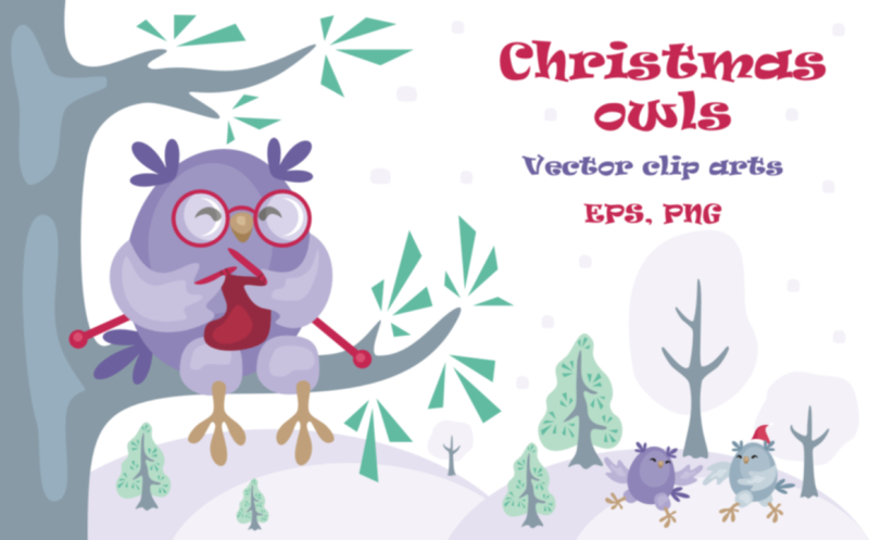 christmas-owls-vector-clip-arts