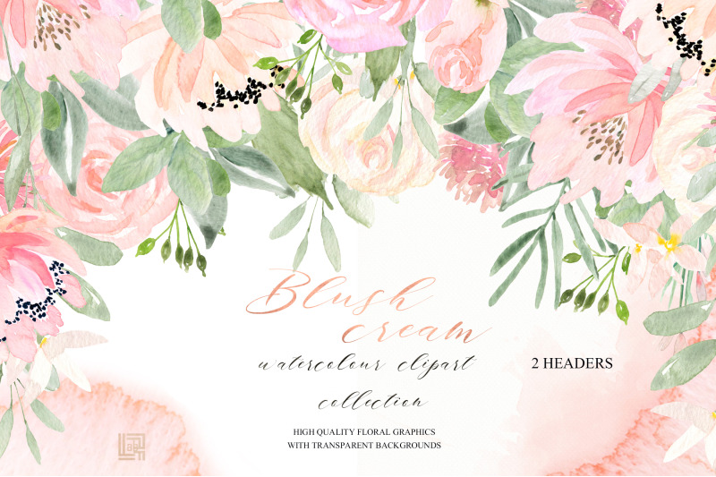 blush-cream-watercolour-flowers-digital-clipart-hand-drawn
