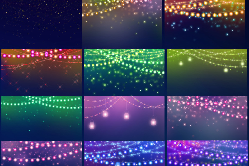 Glowing String Lights By Digital Curio Thehungryjpeg Com