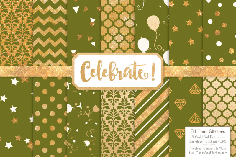 celebrate-gold-glitter-digital-papers-in-avocado