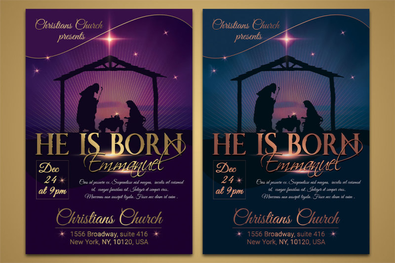 he-is-born-hope-christmas-flyer-poster