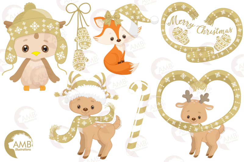golden-christmas-critters-clipart-graphics-illustrations-amb-1526