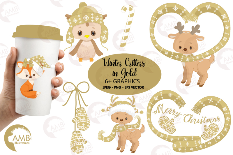 golden-christmas-critters-clipart-graphics-illustrations-amb-1526