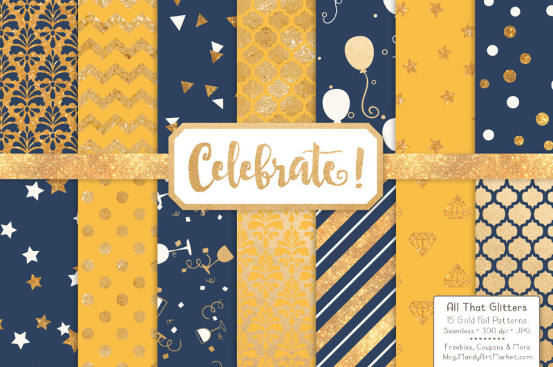 celebrate-gold-glitter-digital-papers-in-navy-and-lemon