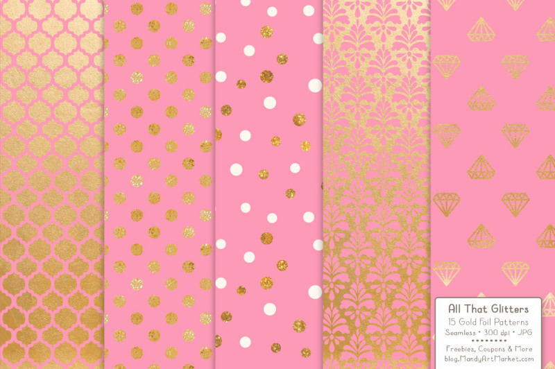 celebrate-gold-glitter-digital-papers-in-pink