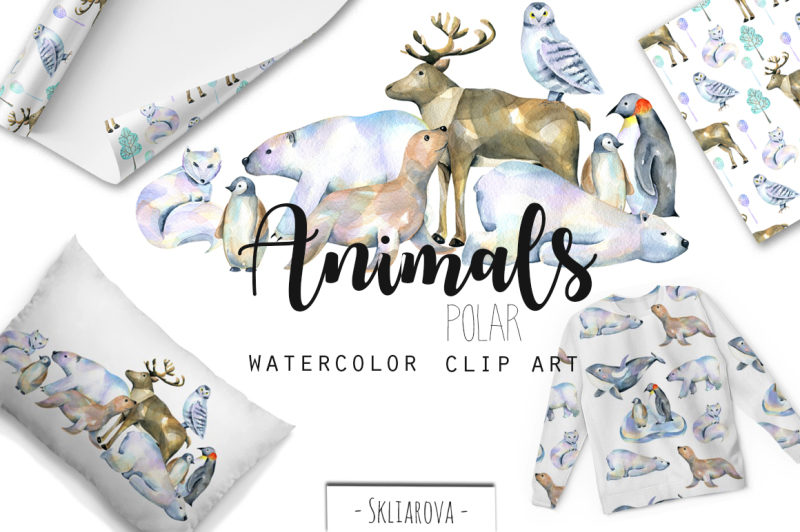 polar-animals-watercolor-clip-art