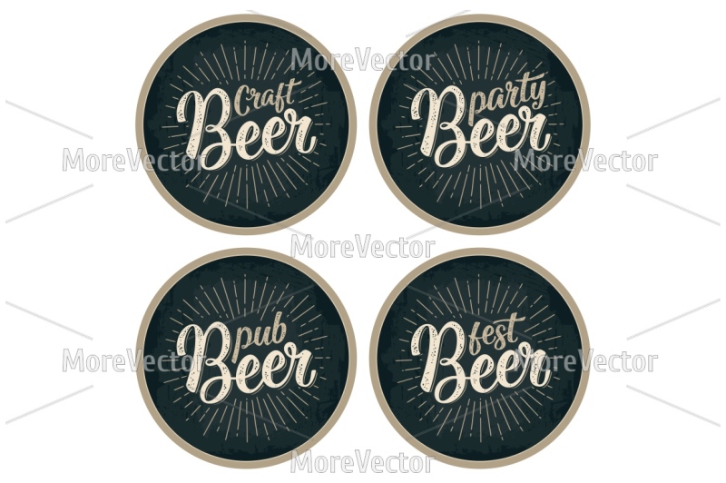 craft-beer-calligraphic-lettering-with-rays-advertising-design-for-coaster