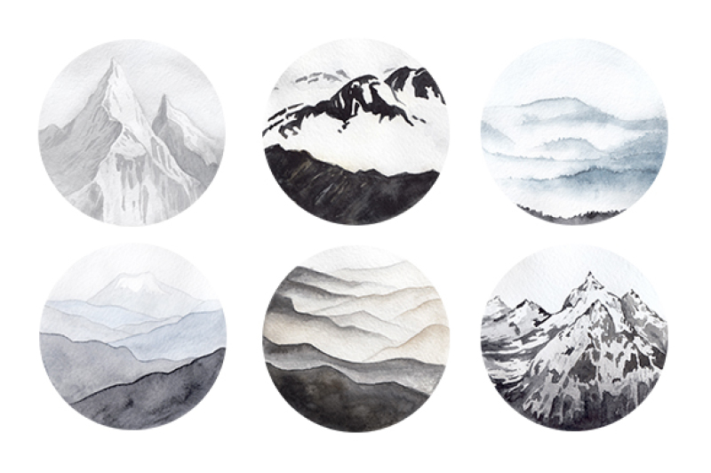 watercolor-mountains