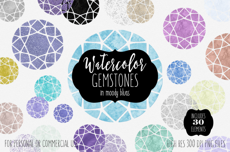 watercolor-cut-gems-moody-blues-gemstones