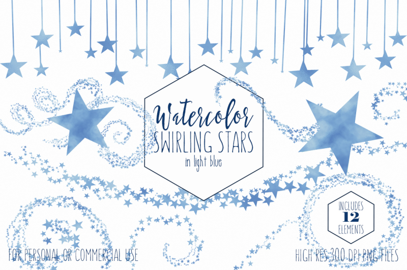 light-blue-watercolor-swirling-star-trails-celestial-sky-clipart-graphics