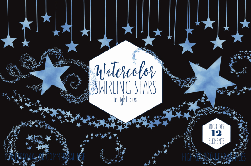 light-blue-watercolor-swirling-star-trails-celestial-sky-clipart-graphics