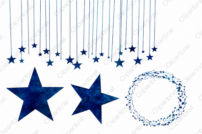 navy-blue-watercolor-star-trails-swirls-confetti-and-frame-cute-celestial-sky-clipart