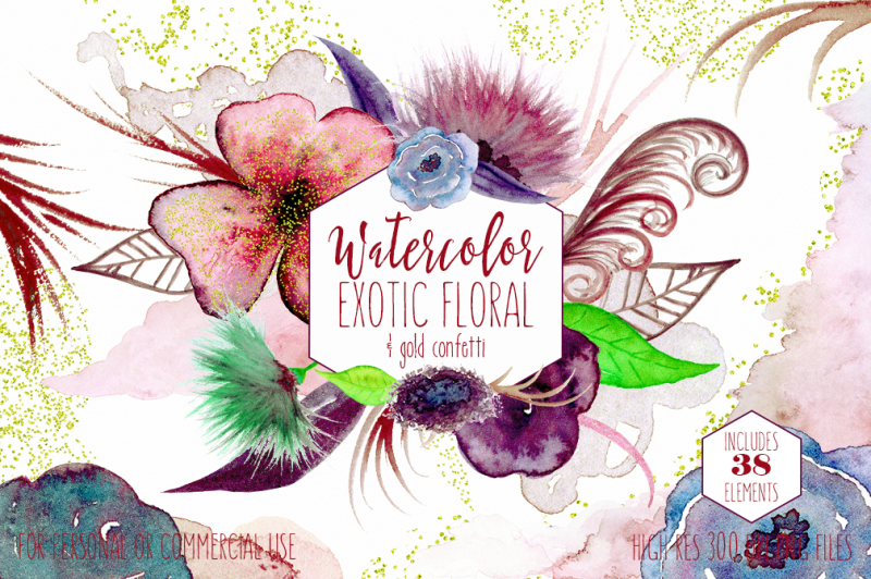 exotic-watercolor-flowers-unique-blush-pink-and-burgundy-floral-elements-graphic-set