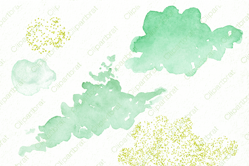 mint-and-peach-watercolor-mermaid-ocean-clipart-with-metallic-gold-confetti-overlays