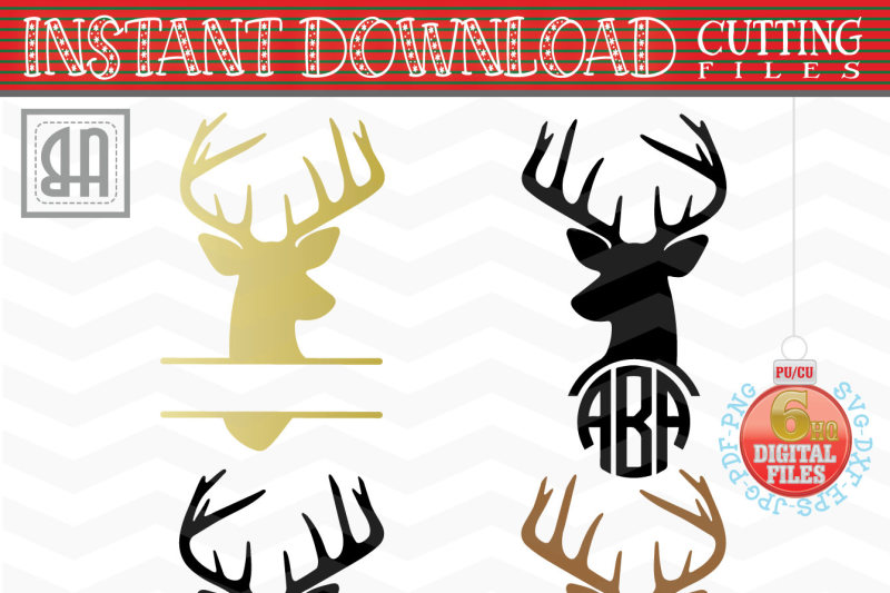 Download Deer Monogram Svg - Reindeer Monogram Svg - Reindeer Cut ...