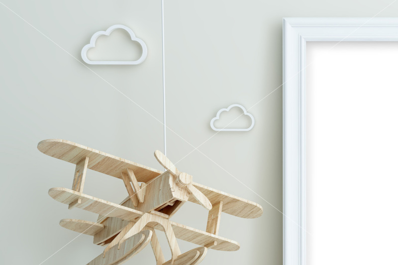 Download Kids Room Frame/poster Mockup airplane By Milan Mockup ...