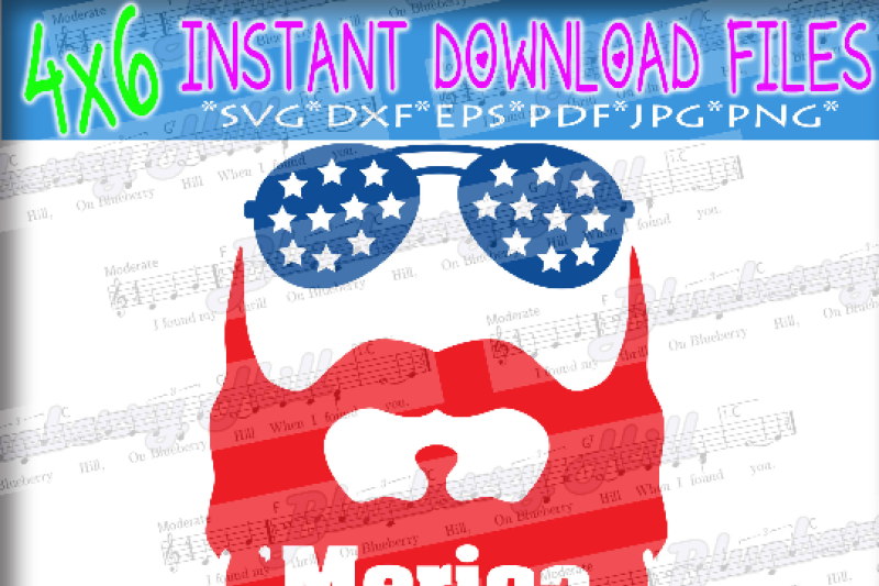 Download Beard Svg Merica Svg Glasses Svg Patriotic Svg American Flag 4 In 1 By Blueberry Hill Art Thehungryjpeg Com