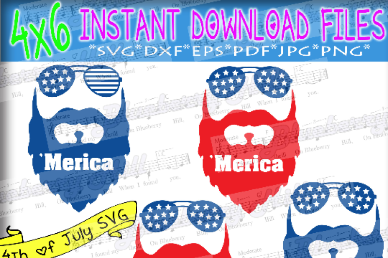 beard-svg-merica-svg-glasses-svg-patriotic-svg-american-flag-4-in-1