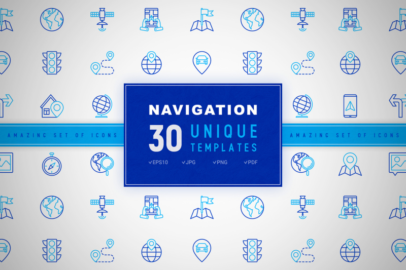 navigation-icons-set-concept