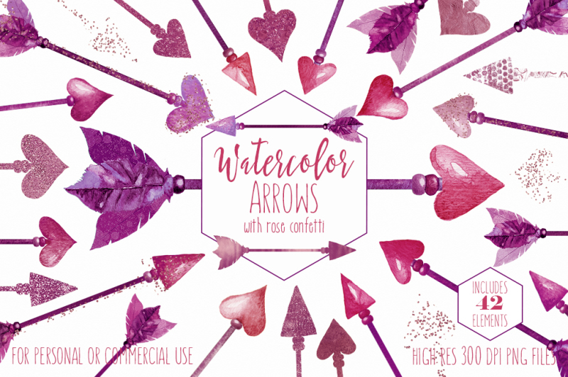 pink-watercolor-bohemian-arrow-graphic-set-valentine-s-day-clipart