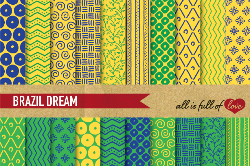 hand-draw-brazil-digital-paper-pack-dream-collection