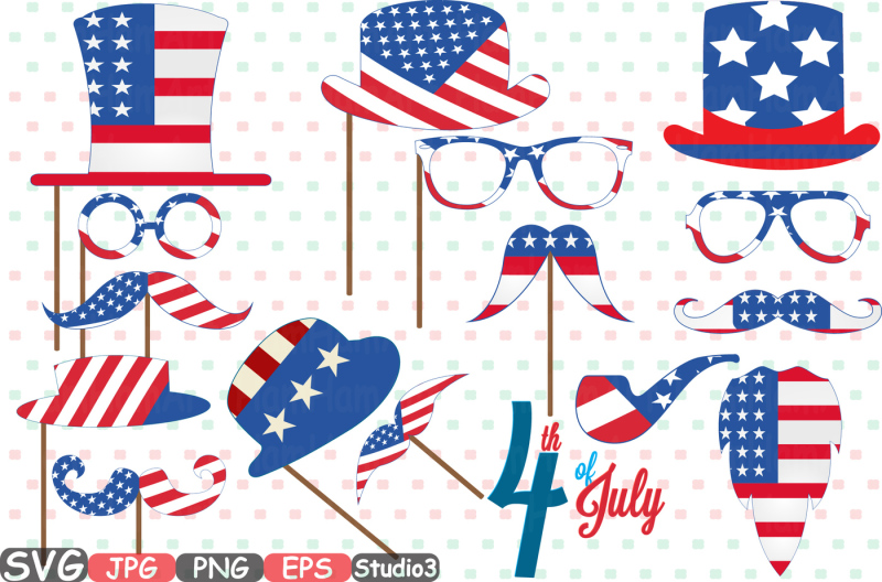 props-4th-of-july-party-photo-booth-silhouette-svg-party-birthday-clipart-bunting-cutting-files-digital-svg-eps-png-jpg-vinyl-sale-clipart-face-clip-art-digital-graphics-hat-glasses-mustache-happy-new-year-260s