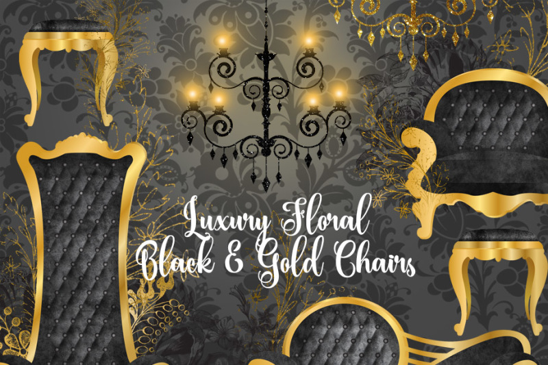 luxury-floral-black-and-gold-chairs
