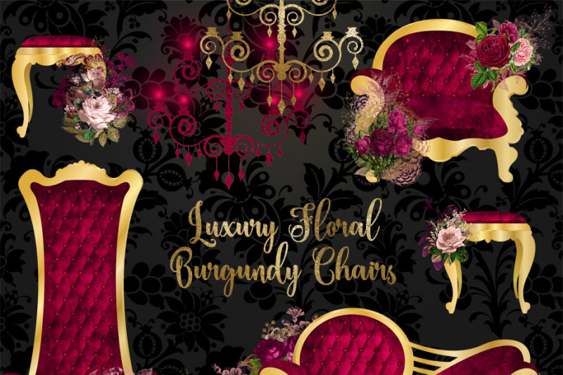 luxury-floral-burgundy-chairs