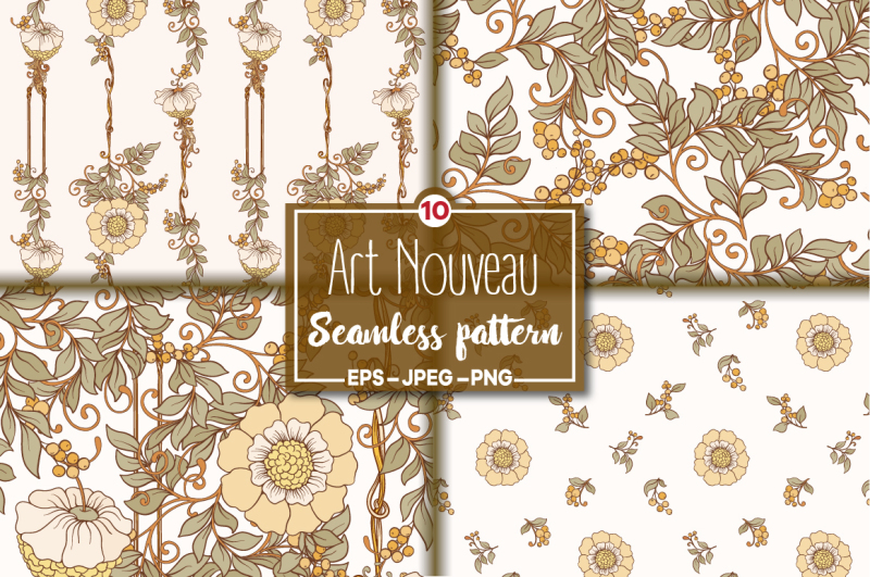 10-art-nouveau-floral-seamless-patterns