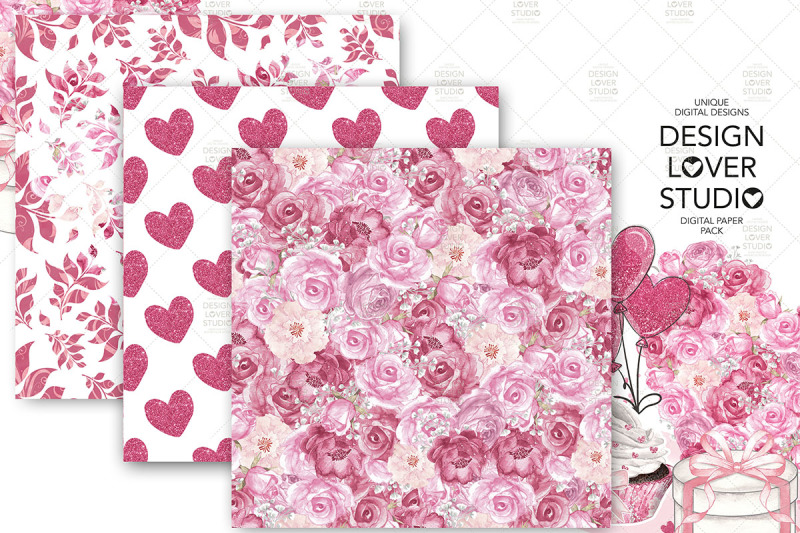roses-heart-valentine-digital-paper-pack