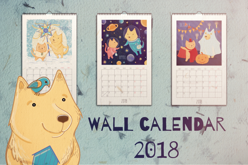 wall-calendar-2018-year-of-dog