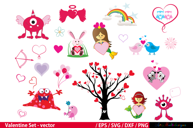 valentine-monsters-clipart-valentine-cuties-svg-valentine-love-valentine-tree-svg-valentine-mermaid-valentine-love-bird-owl
