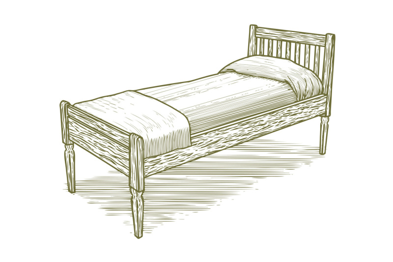 woodcut-vintage-bed