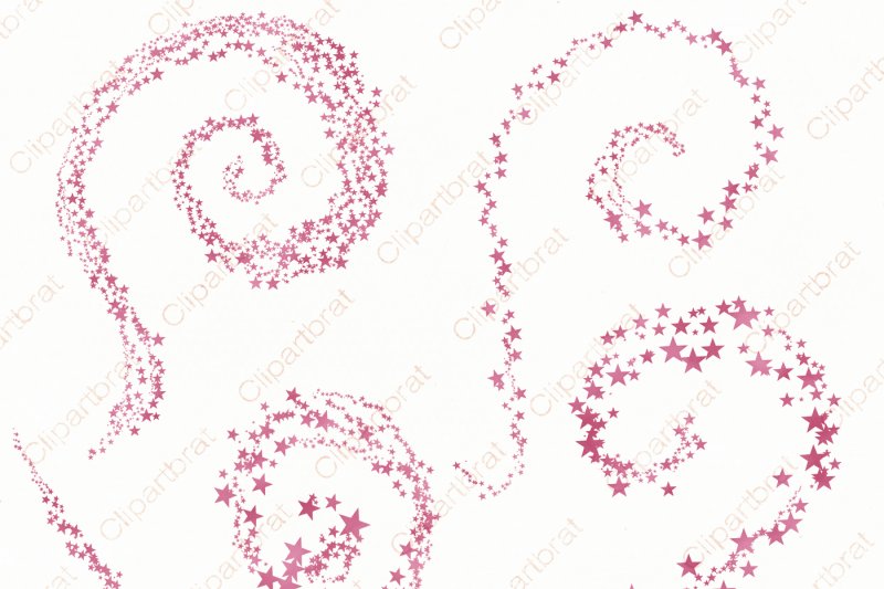 Mauve Pink Celestial Stars Clipart By Clipartbrat Thehungryjpeg Com