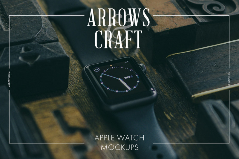 Free Arrows & Craft - Apple Watch Mockups (PSD Mockups)