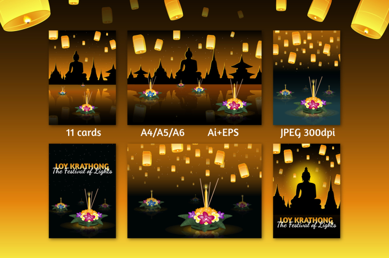 set-of-11-loy-krathong-cards