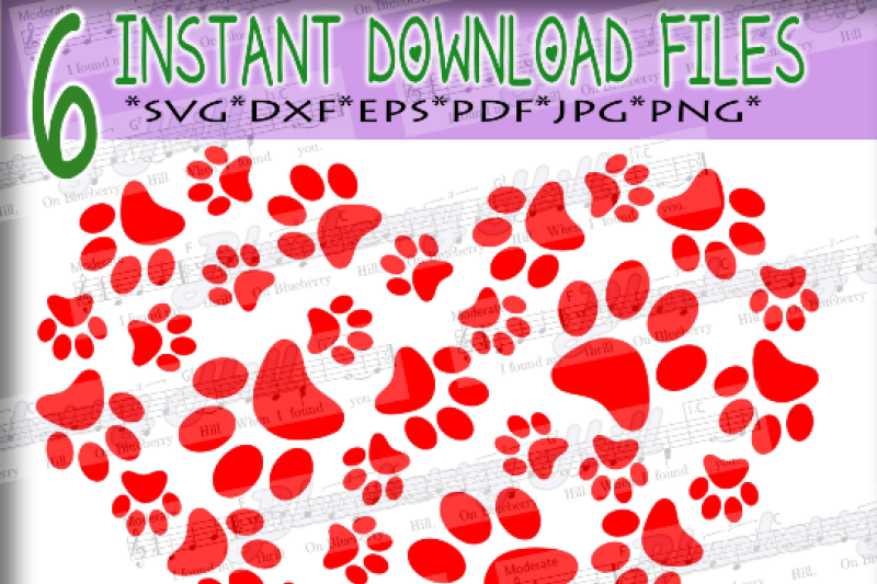 Download Paws Print Heart Paw Print Svg Paw Prints Pattern Paw Svg File By Blueberry Hill Art Thehungryjpeg Com SVG, PNG, EPS, DXF File