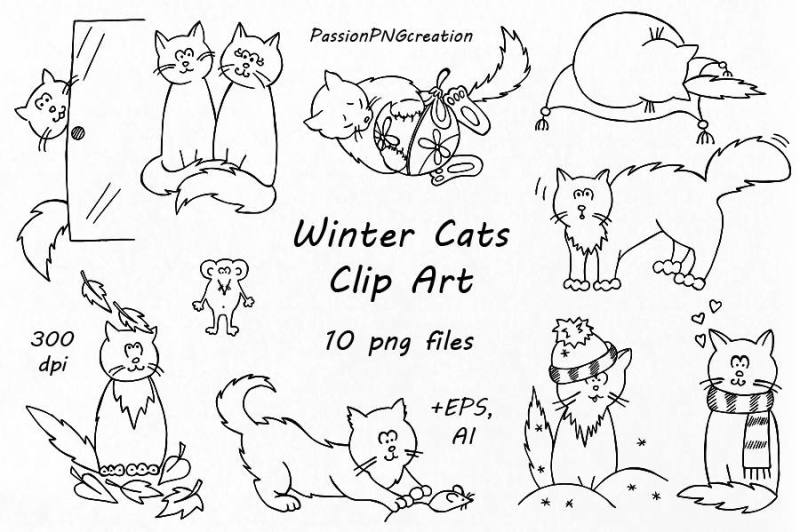 winter-cats-clipart