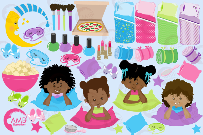 sleep-over-slumber-party-clipart-graphics-illustrations-amb-2336