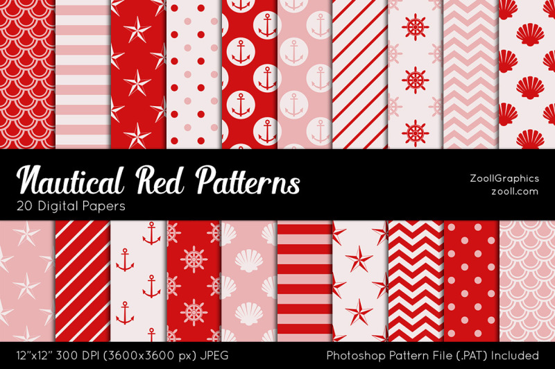nautical-red-digital-papers