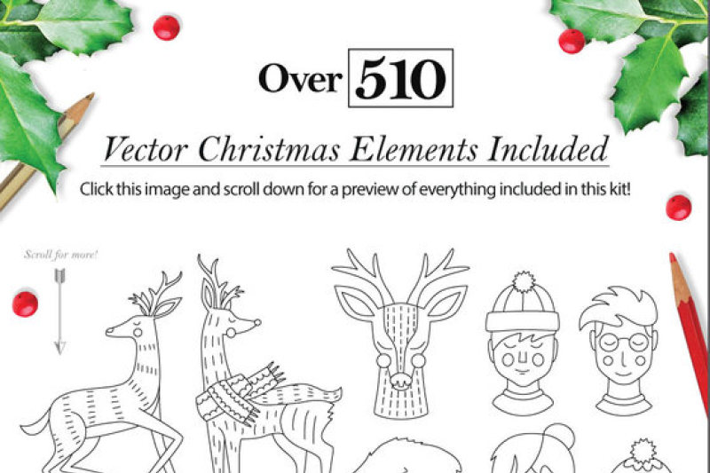 Coloringbook Mandala Creator Christmas Edition For Adobe Illustrator By Vectornomad Thehungryjpeg Com