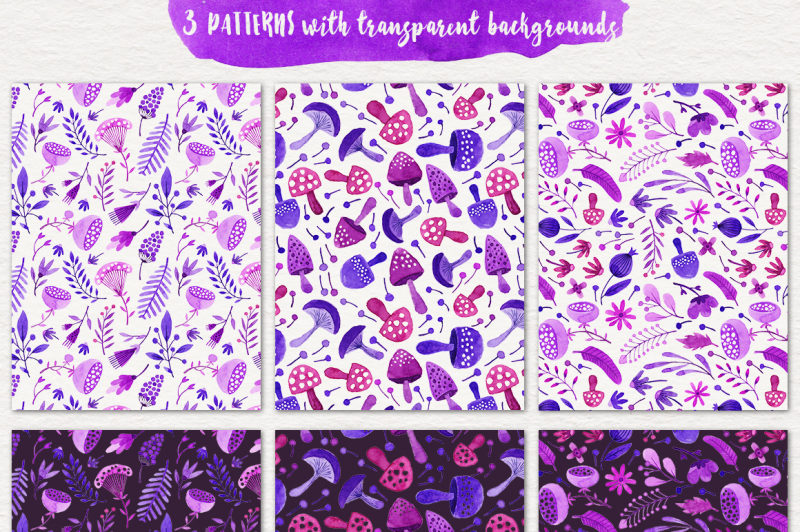 purple-madness-watercolor-floral-pack