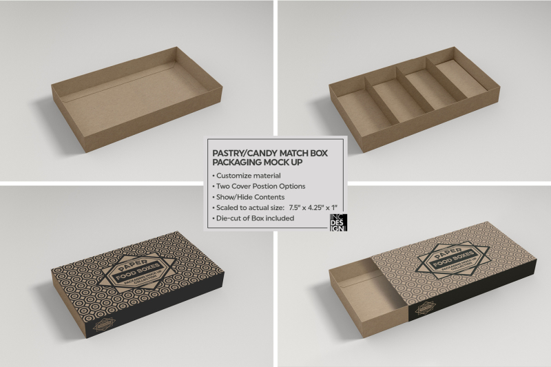 Download VOL 8: Paper Food Box Packaging Mockup Collection By INC Design Studio | TheHungryJPEG.com